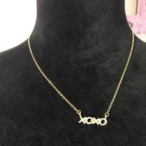 T&J designs neckless gold and crystals, 18” long